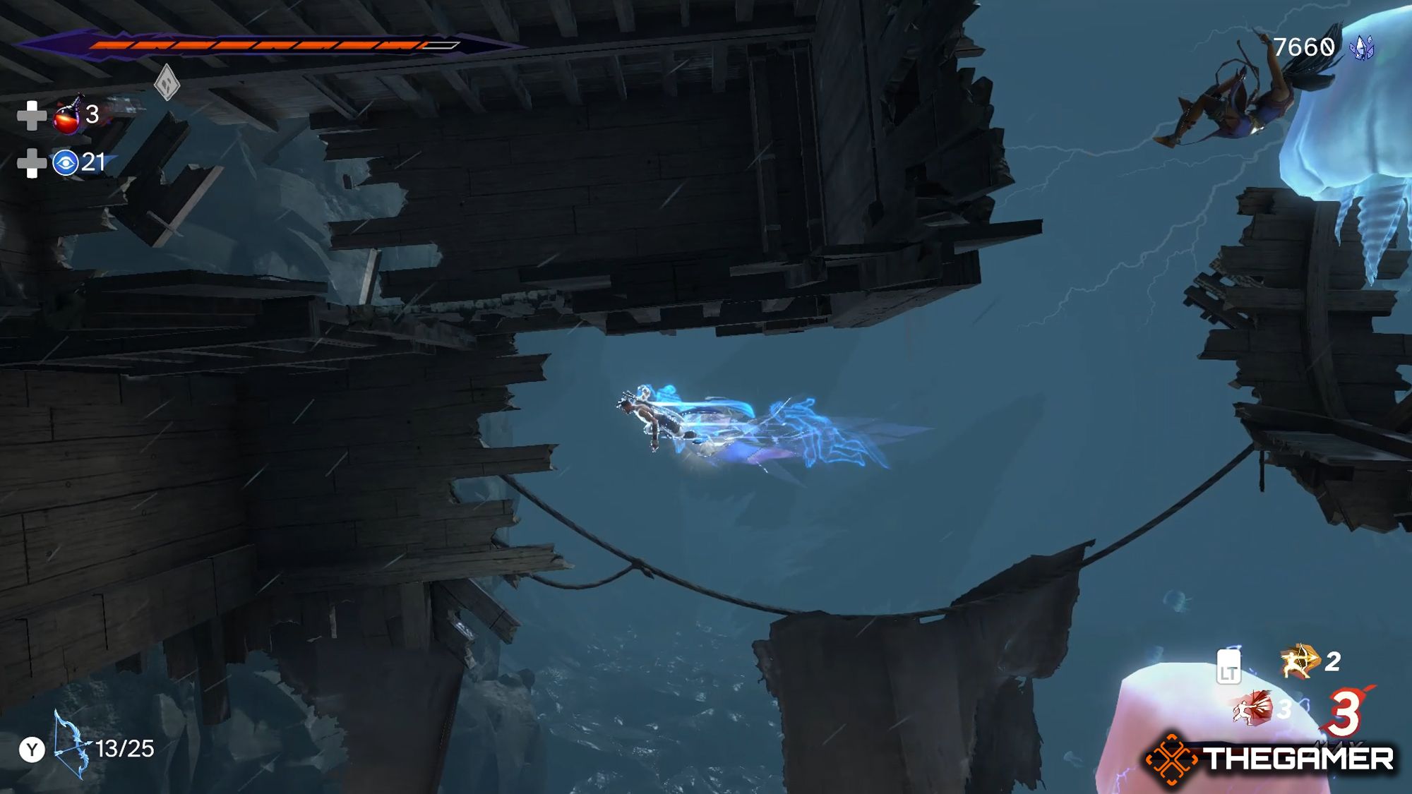 Sargon Rushing Below Ship Wreckage