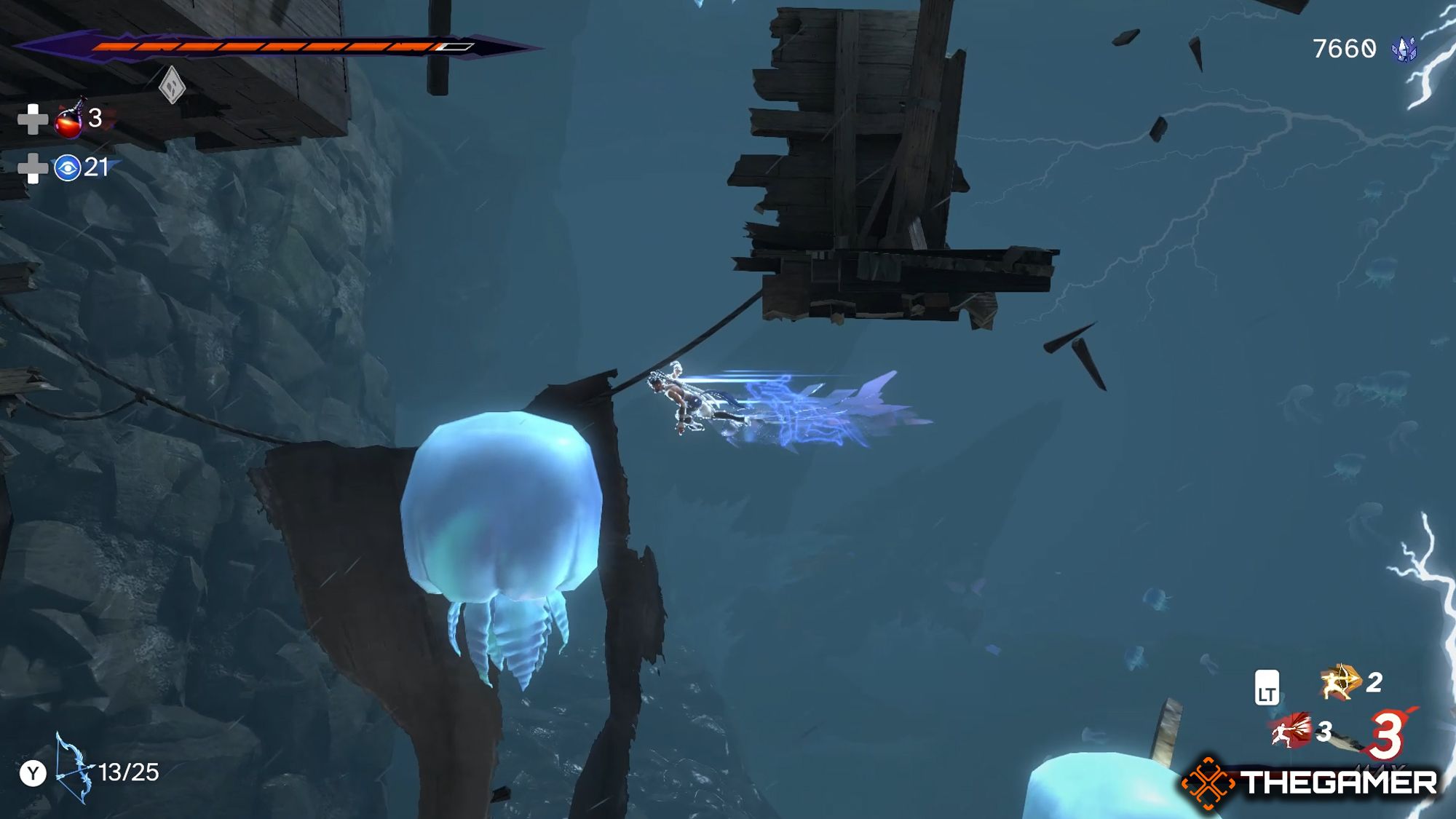 Sargon Rushing Towards To Giant Jellyfish