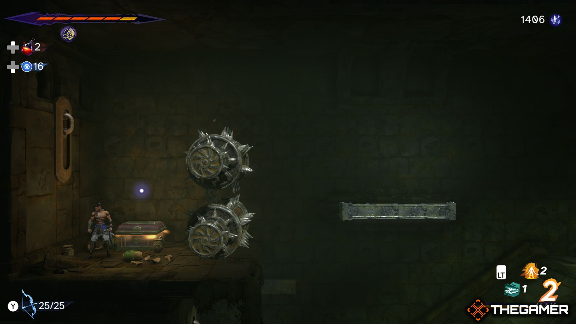 Sargon Standing Near A Chest In The Depths