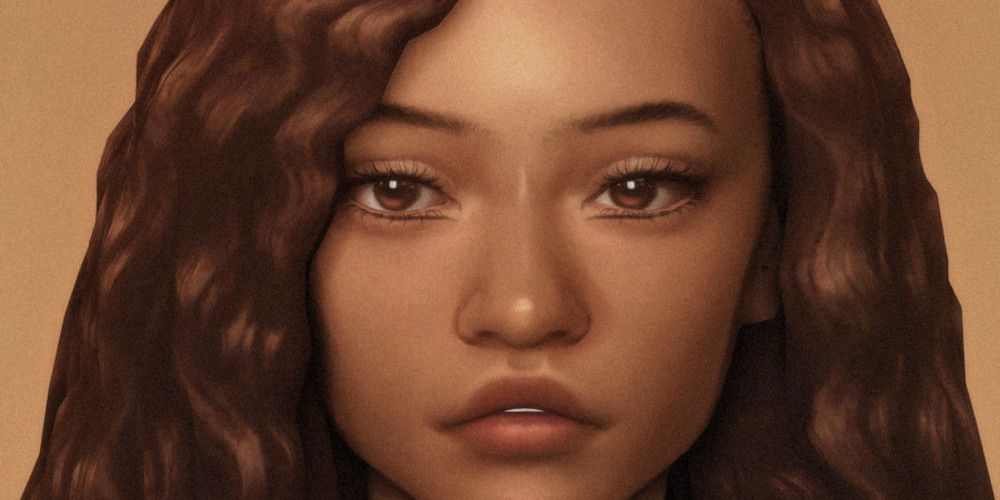 A Sim sports a simple curly hairstyle