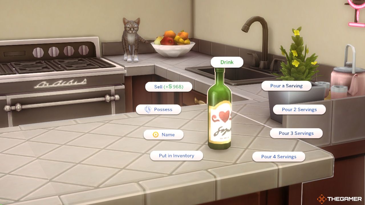 The option to drink Vitality Nectar in Sims 4