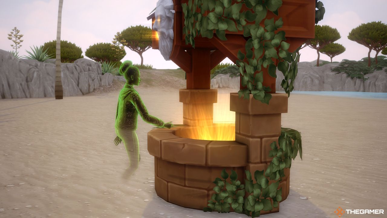 The Wishing Well glows after a ghost makes a wish