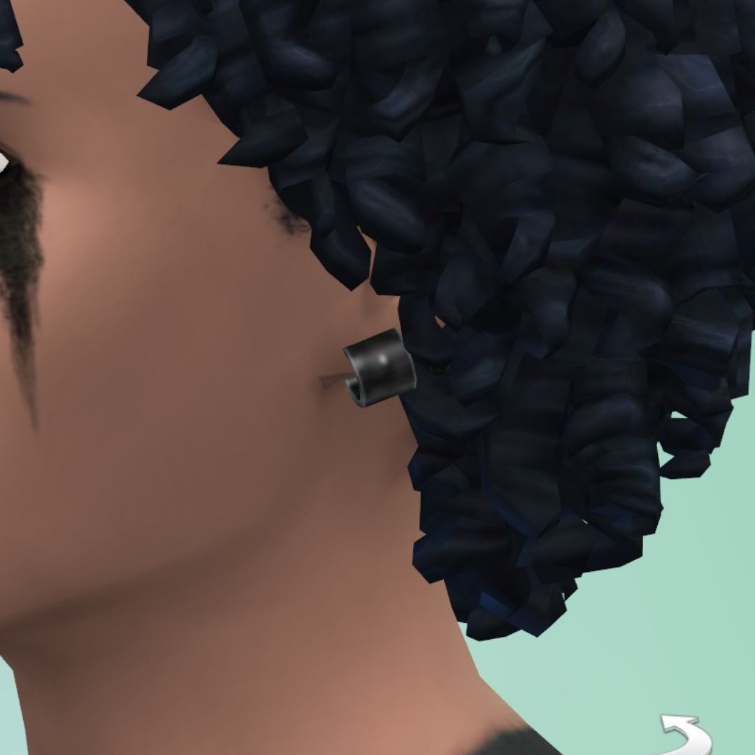 sim wearing hoop earring in sims 4 goth galore