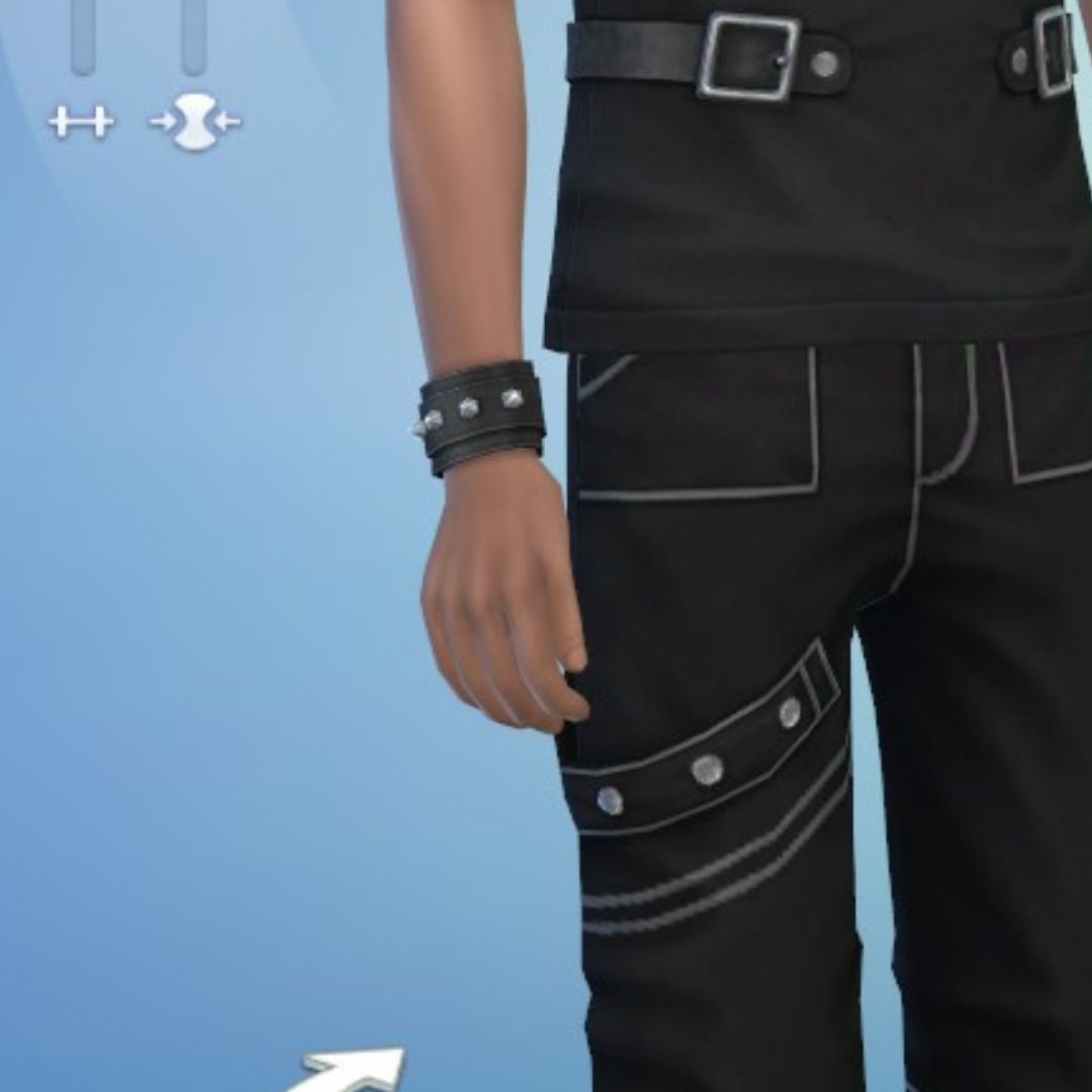 sim wearing bracelet in sims 4 goth galore