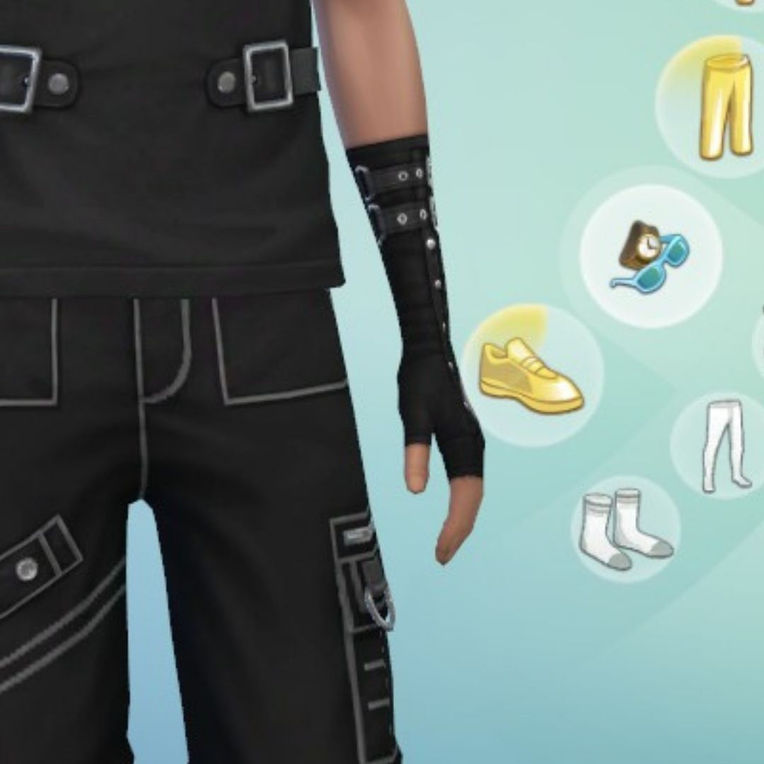 sim wearing gloves in sims 4 goth galore