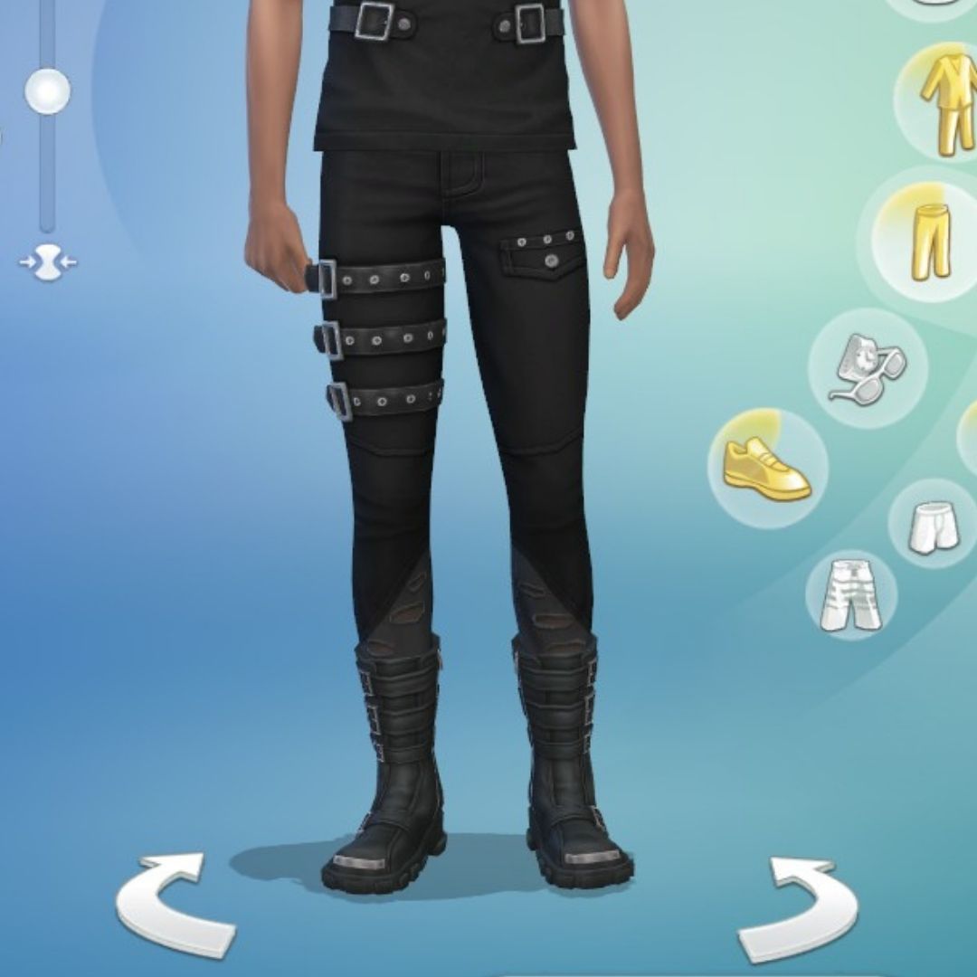 sim wearing jeans in sims 4 goth galore