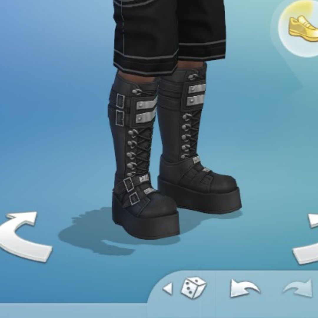 sim wearing boots in sims 4 goth galore