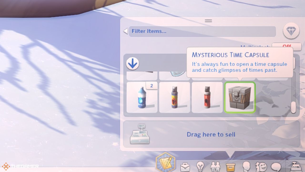 A Mysterious Time Capsule in a Sim's inventory