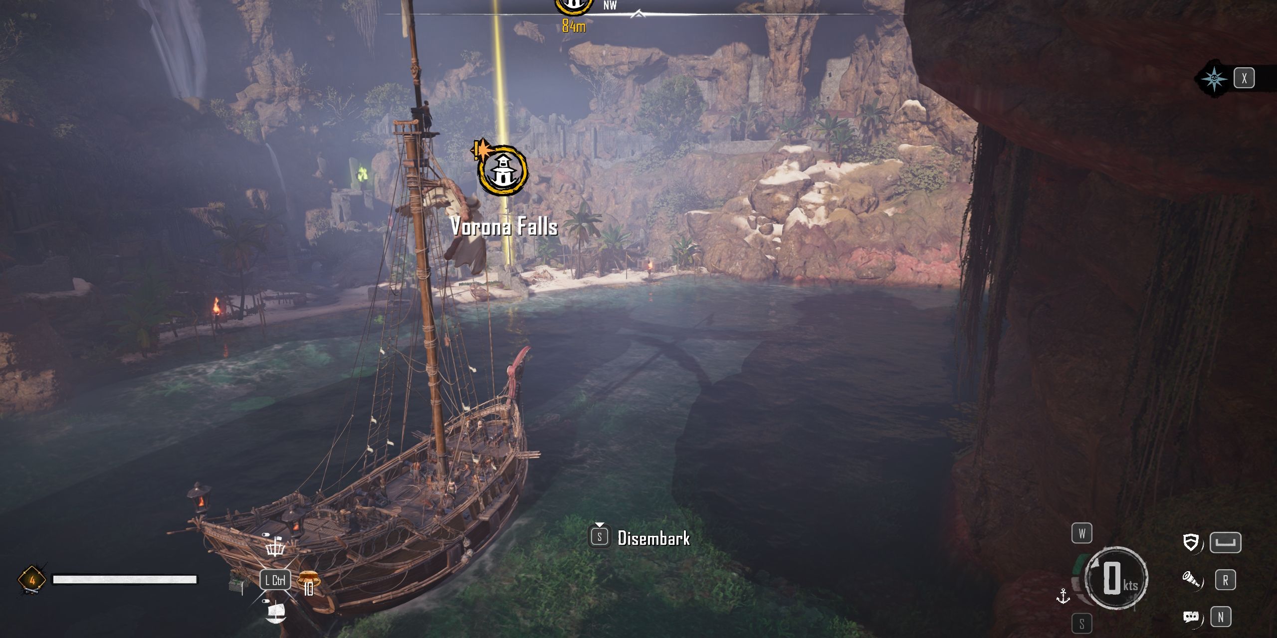 An outpost in Skull and Bones where you can disembark.