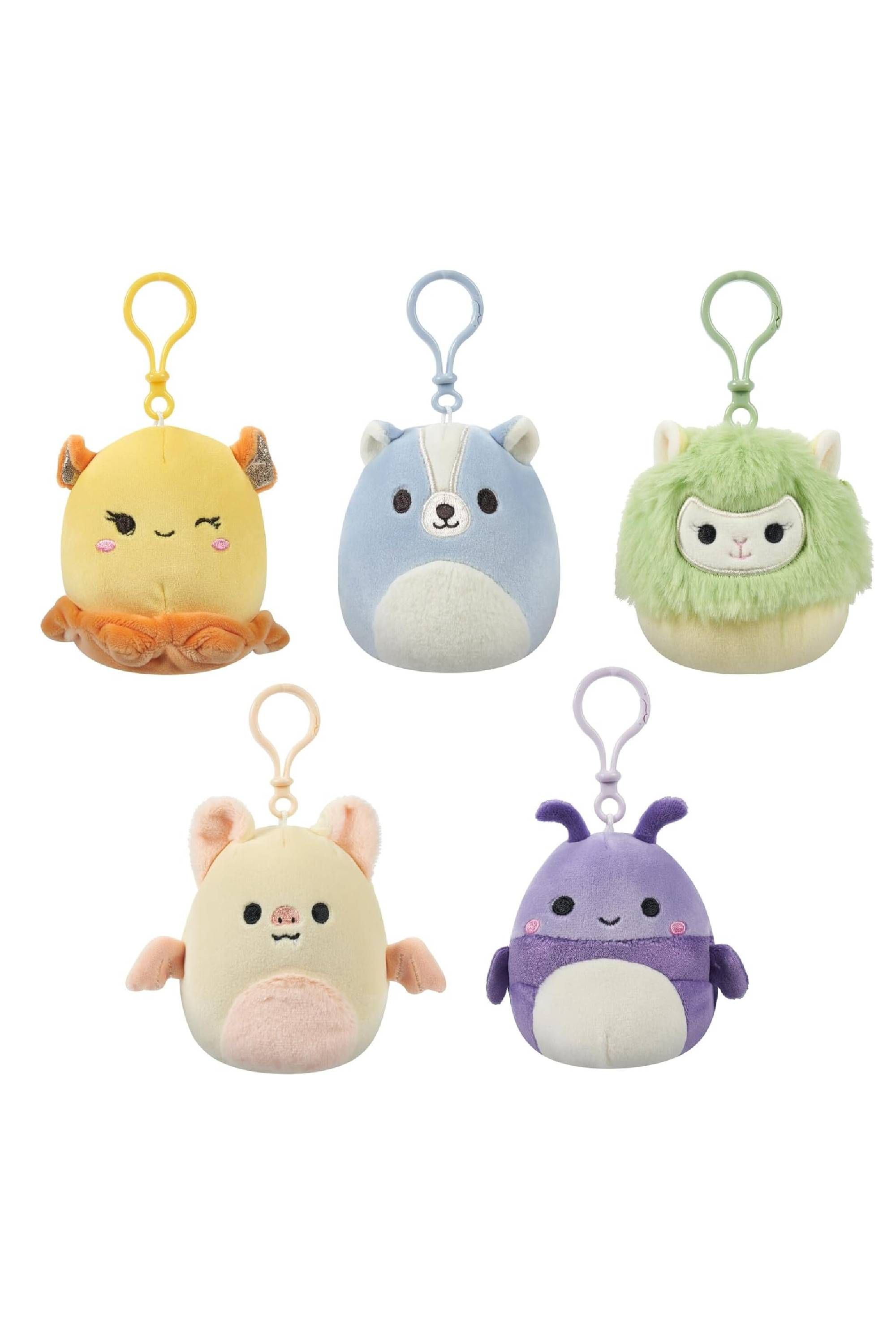 Squishmallows Original Clip-On Plush 5-Pack