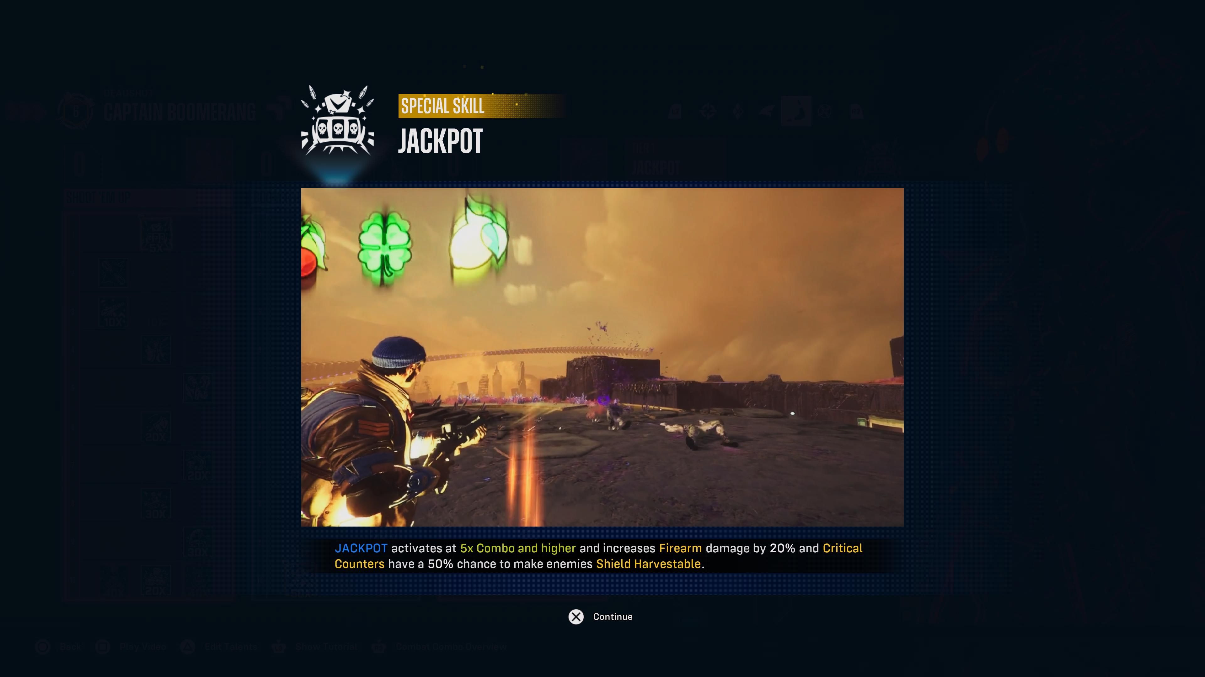 Captain Boomerang's Jackpot skill tutorial in Suicide Squad: Kill the Justice League