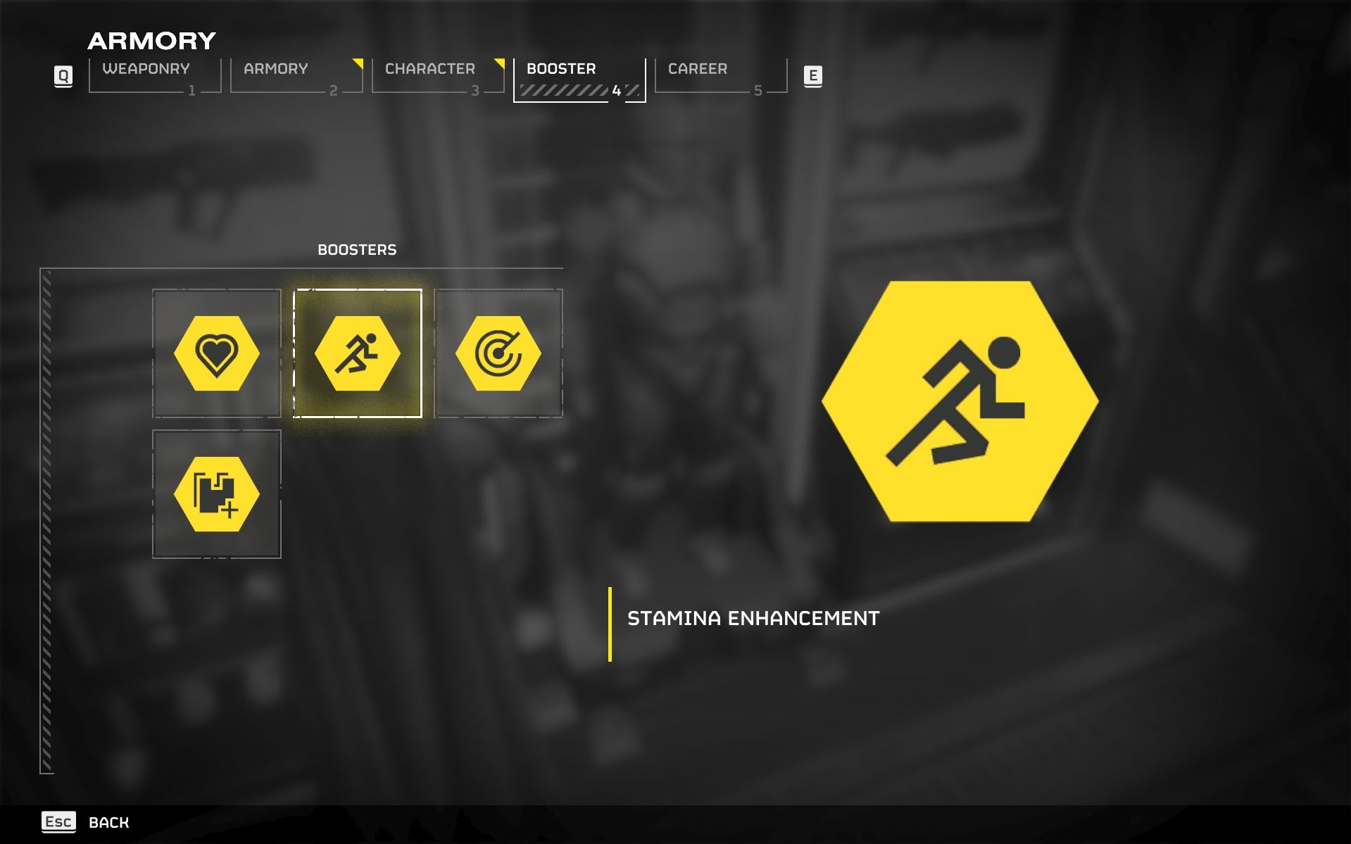 Stamina Enhcanement stamina in Booster section of Armory in Helldivers 2