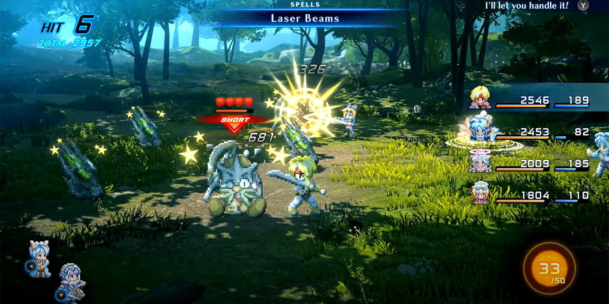 Claude fighting a monster in Star Ocean: The Second Story R