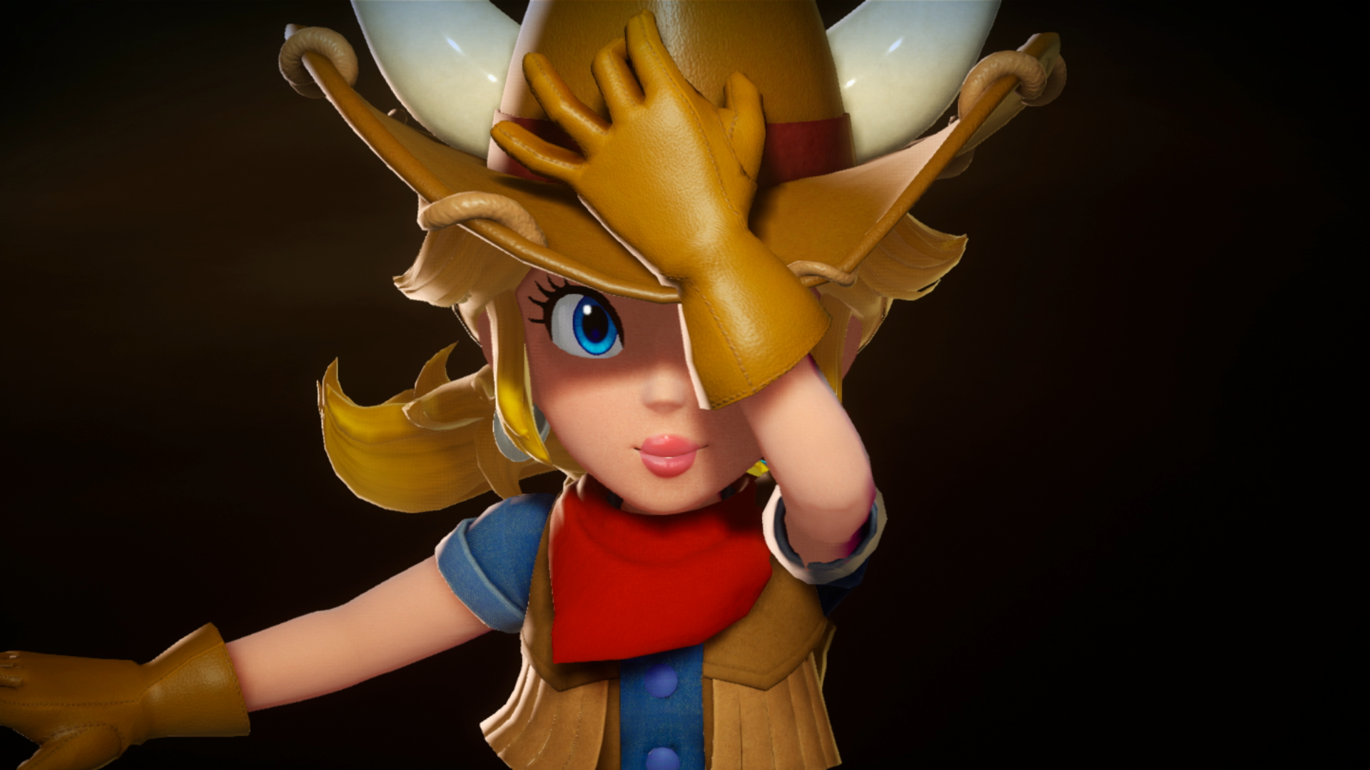 Princess Peach as a cowgirl in Princess Peach: Showtime.
