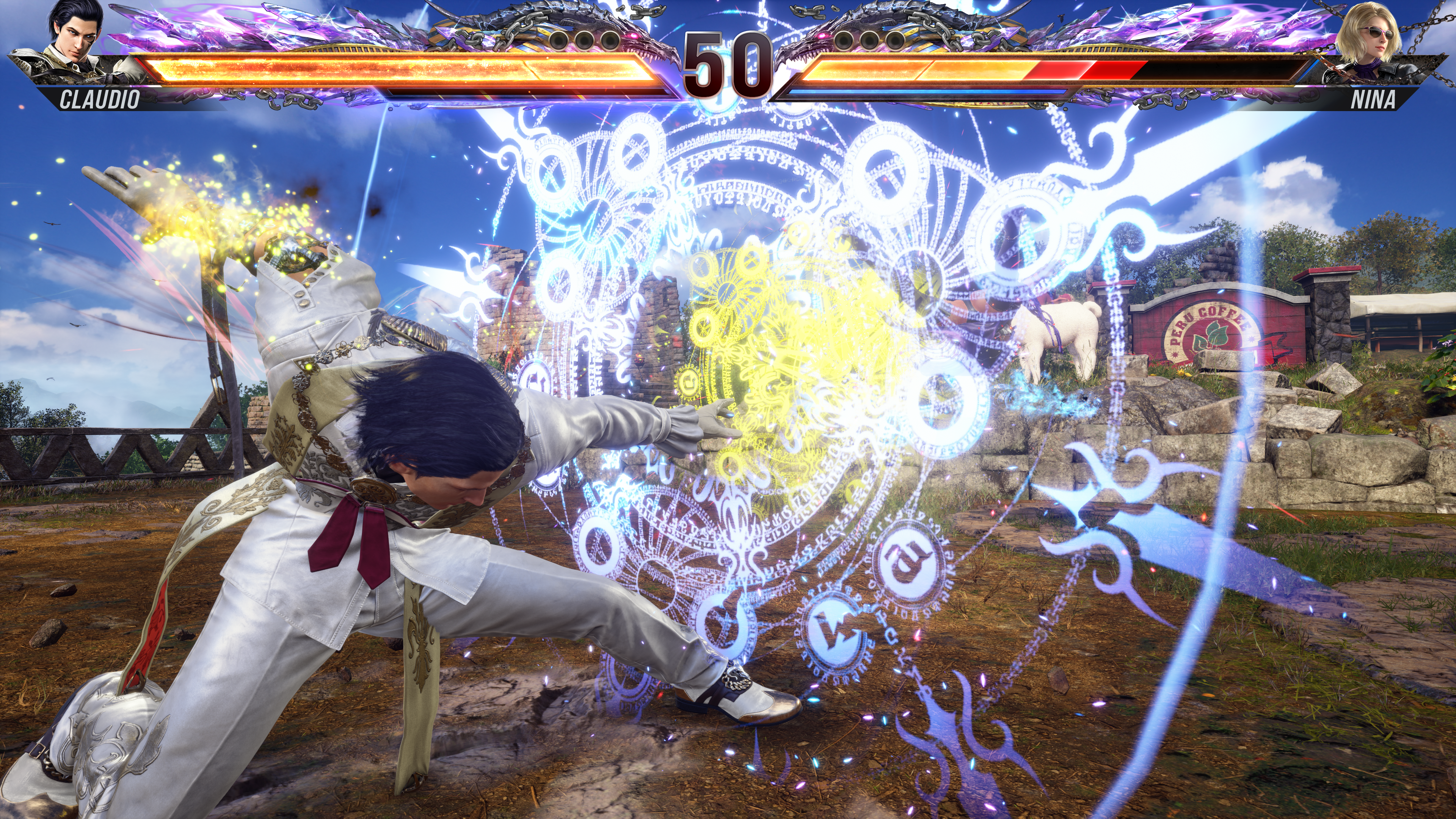 Claudio performing his Heat Smash on Nina in Tekken 8