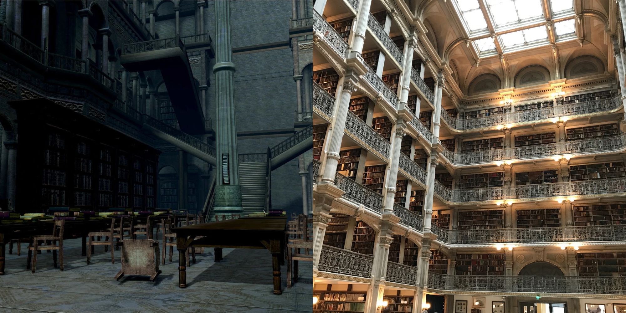 Comparison between the Duke's Archives in Dark Souls and the George Peabody Library in Baltimore