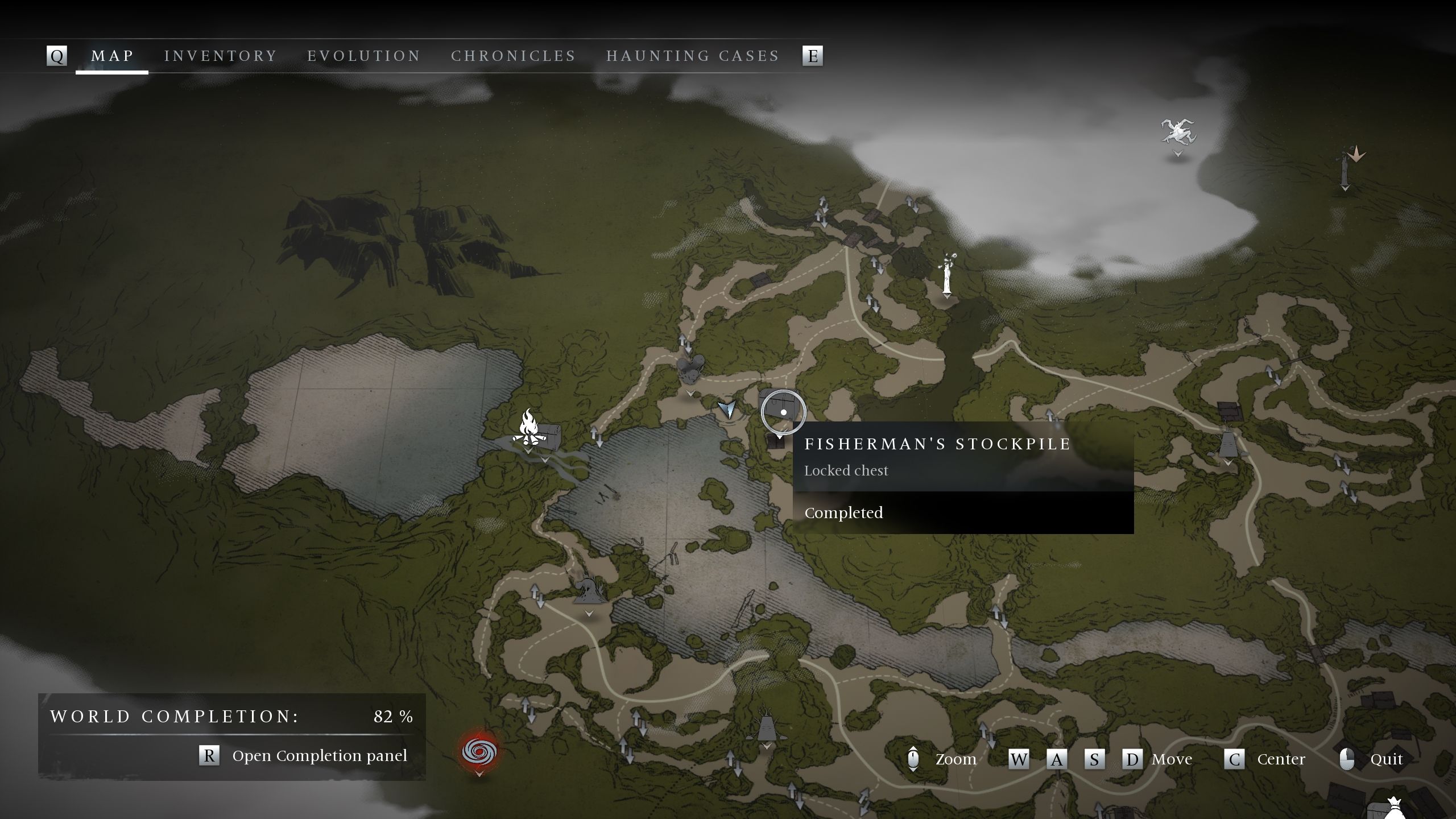 The Fisherman's Stockpile Chest location on the map - Banishers Ghosts of New Eden