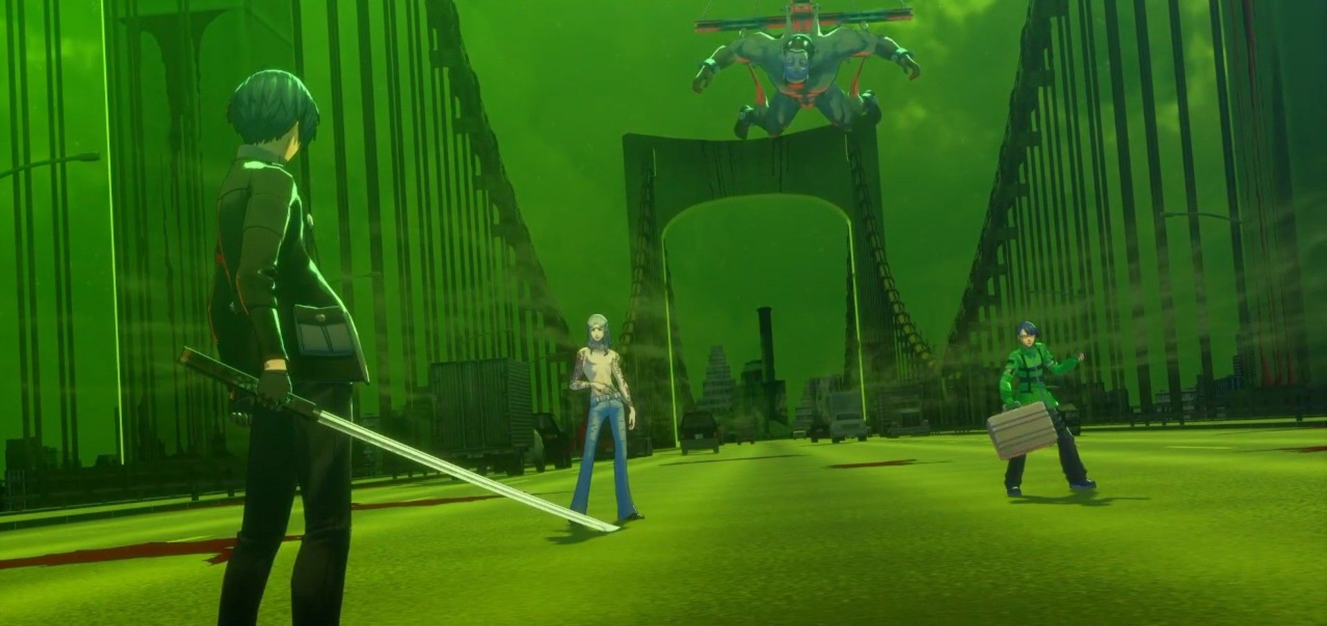 the protagonist facing takaya, jin, and the hanged man persona 3 reload p3r