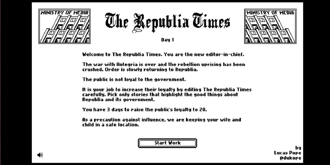 the republia times instructions by lucas pope