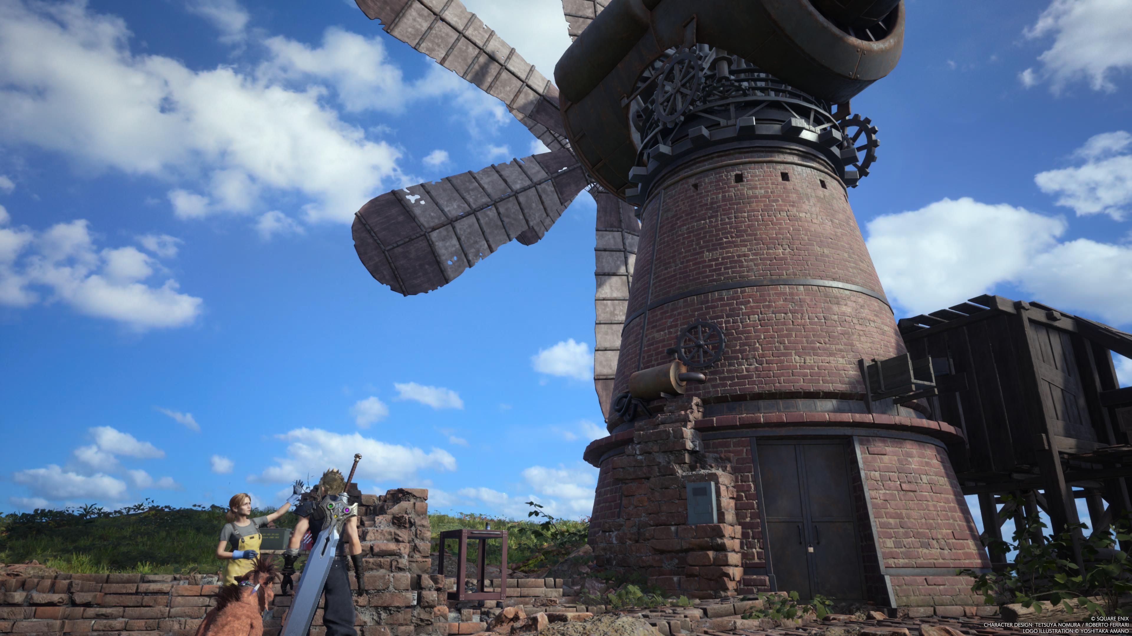 The restored Grasslands windmill in Final Fantasy 7 Rebirth