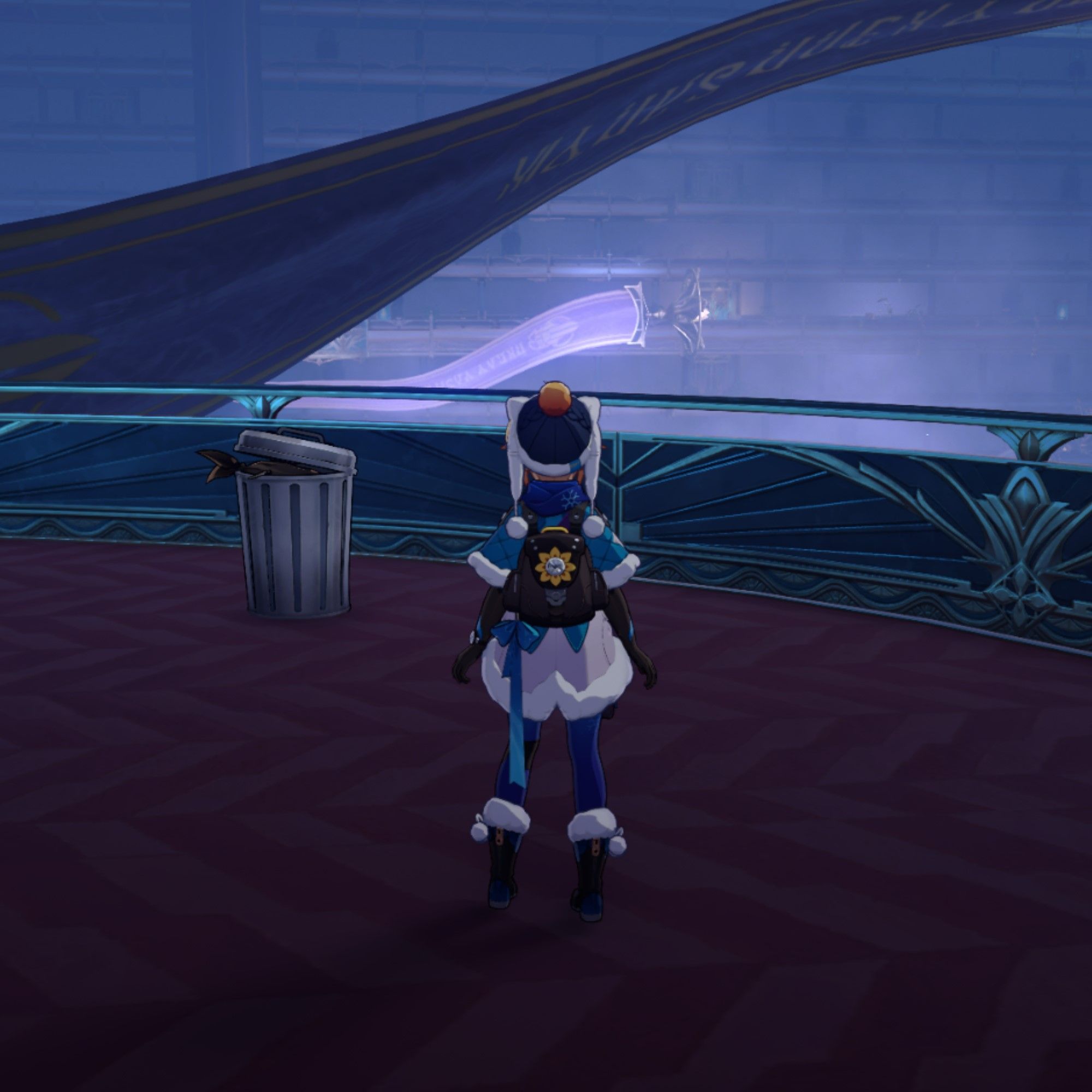 Lynx stands next to a trashcan in Honkai Star Rail.