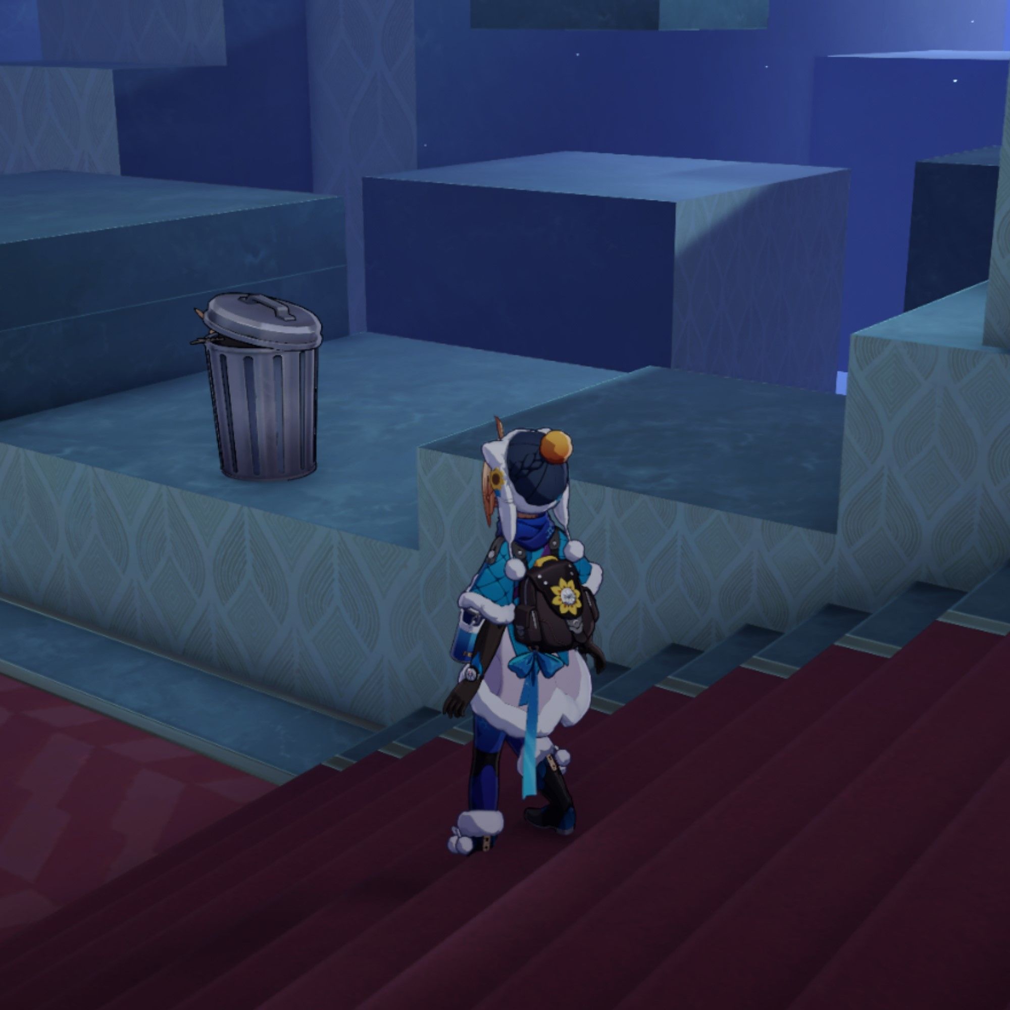 Lynx stands near a trashcan in Honkai Star Rail.