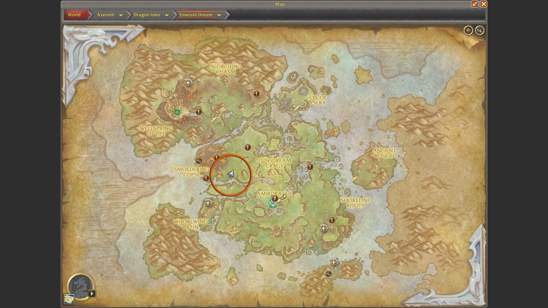 Viridescent Sprout Emerald Bounty location map