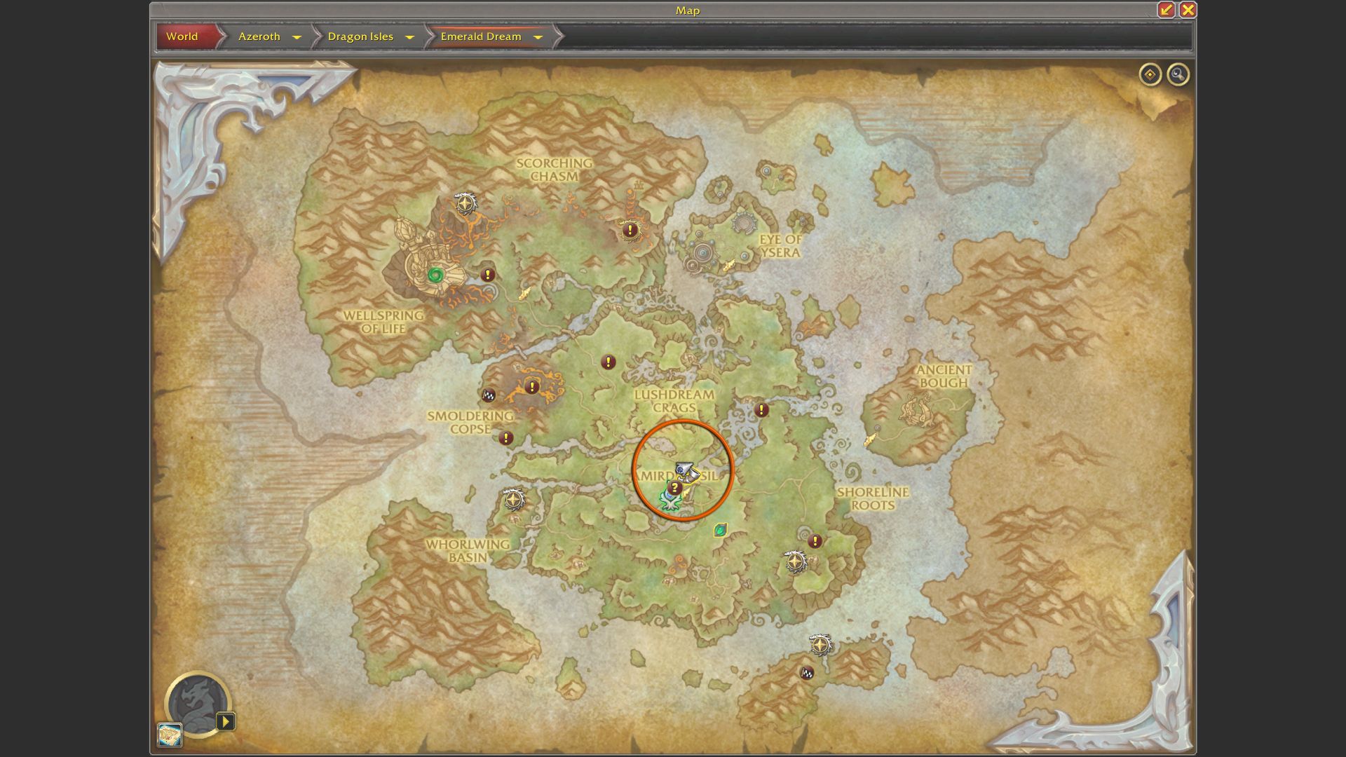 Whisperbloom Sapling Emerald Bounty location map