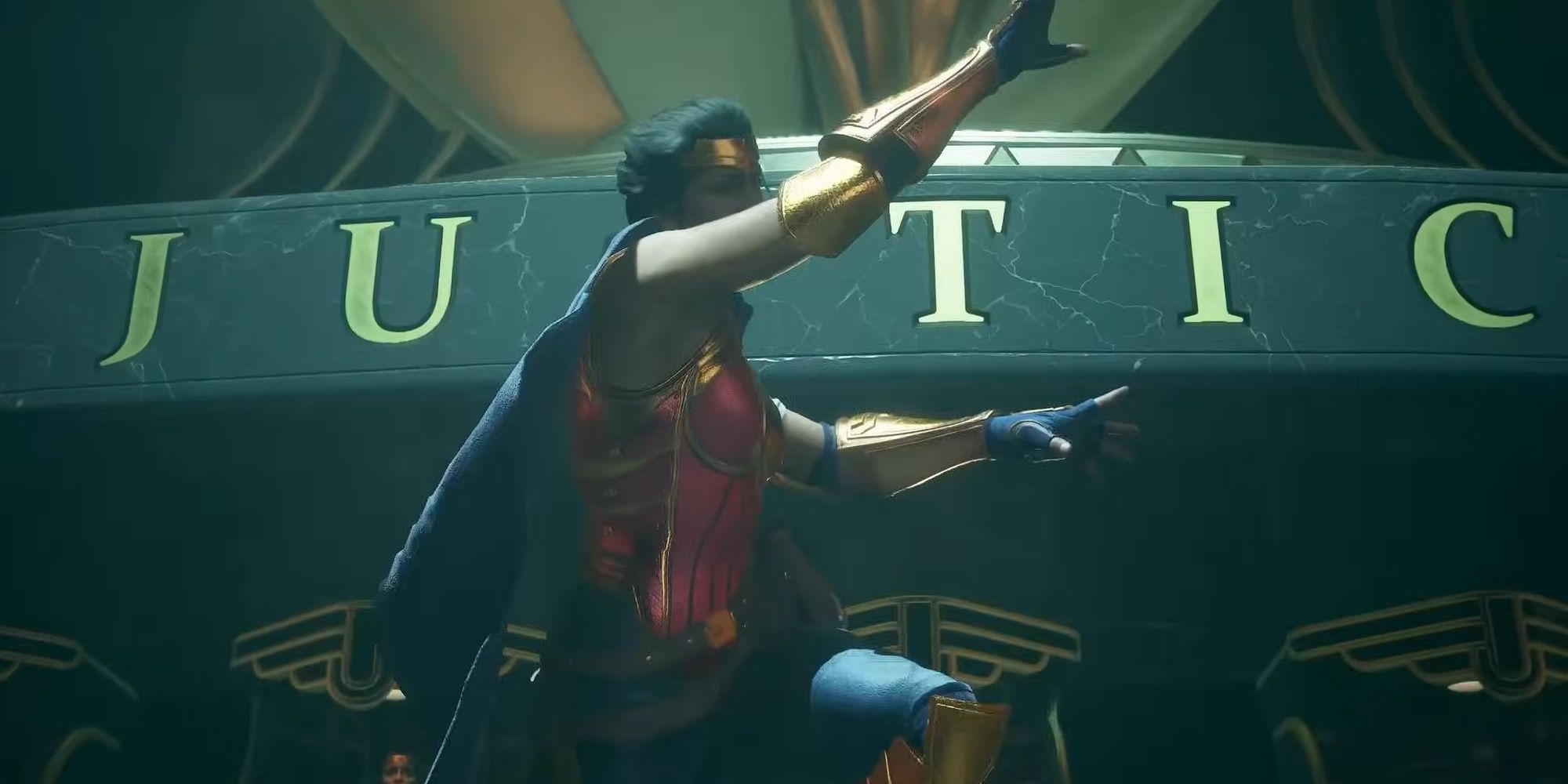 Suicide Squad: Kill The Justice League - Wonder Woman Attacking The Suicide Squad In The Hall Of Justice