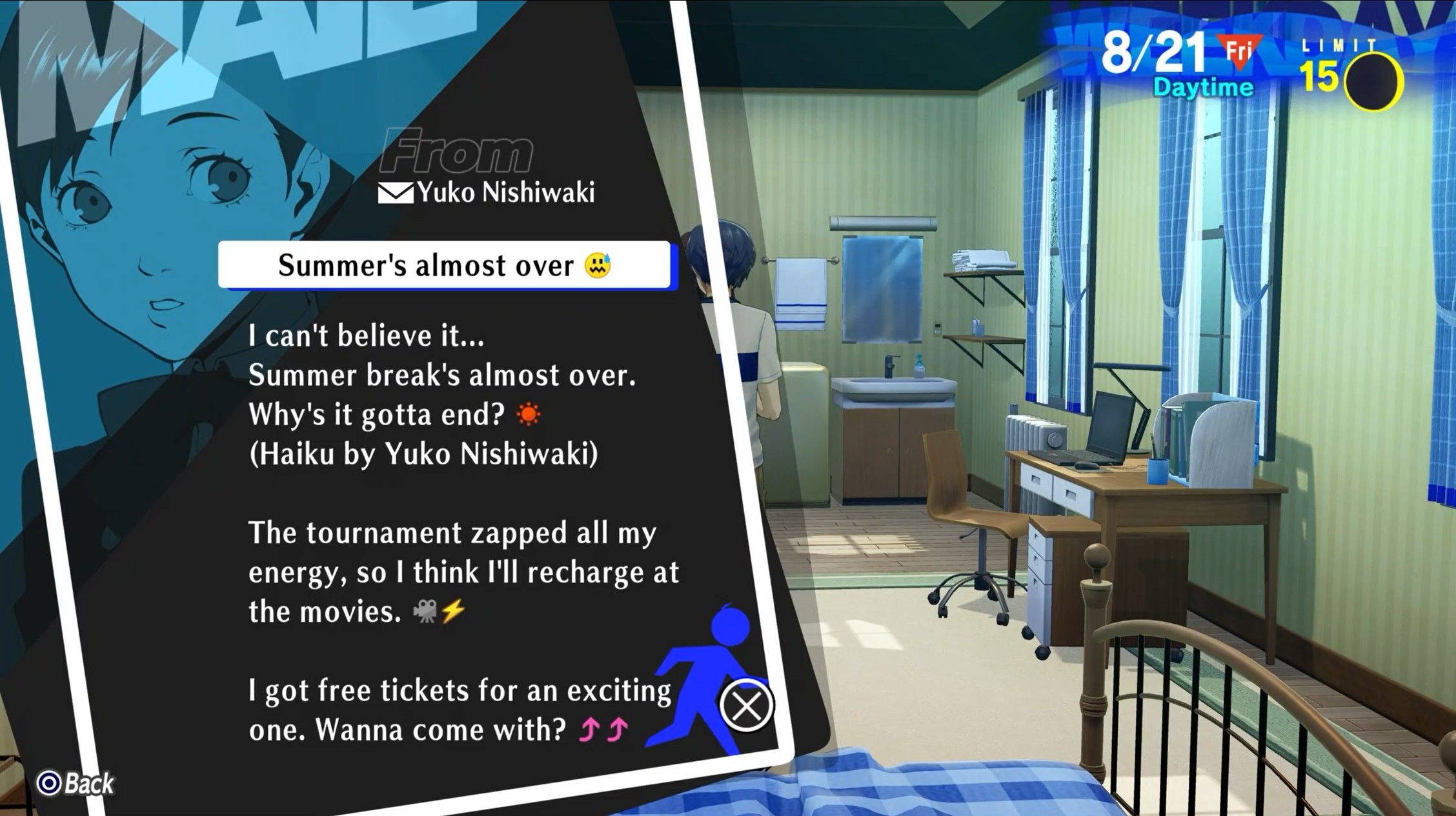 yuko inviting you to the film festival persona 3 reload p3r