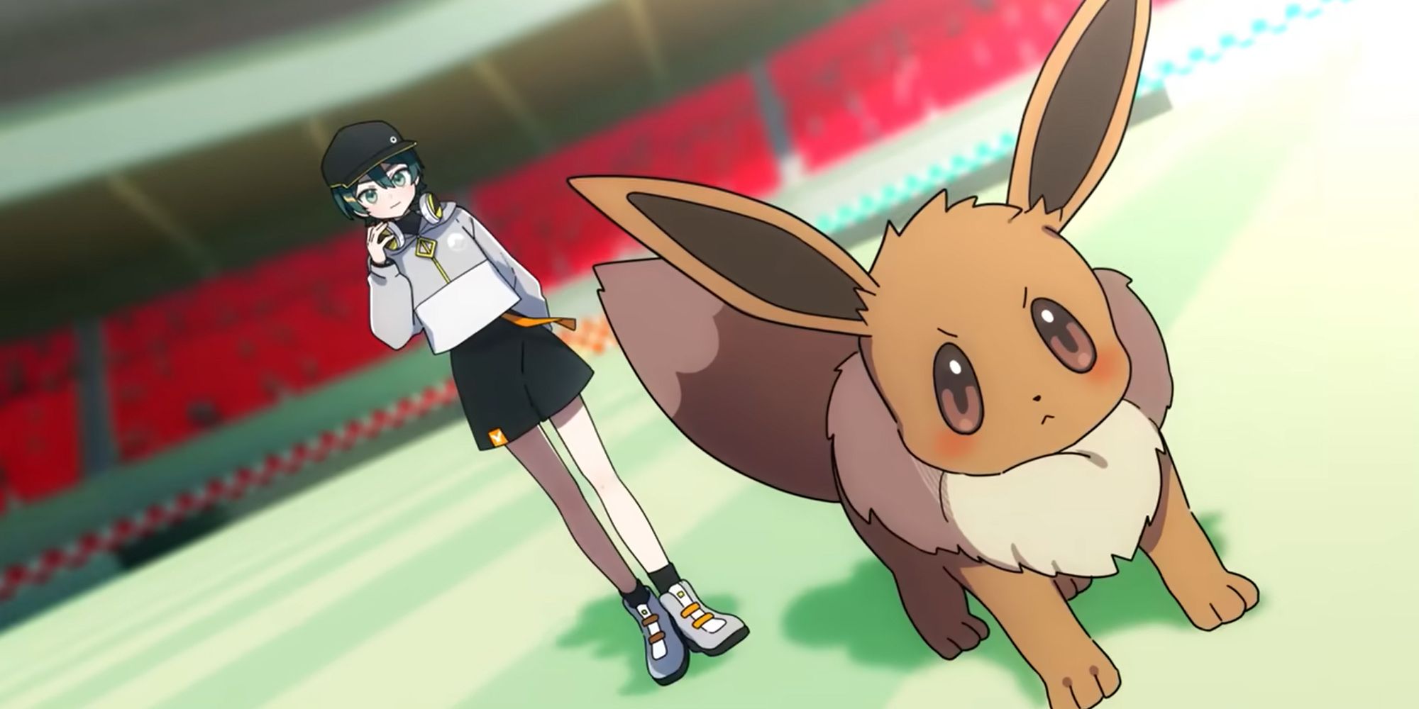 Eevee and its trainer fight together in the Project Voltage music video Juvenile.