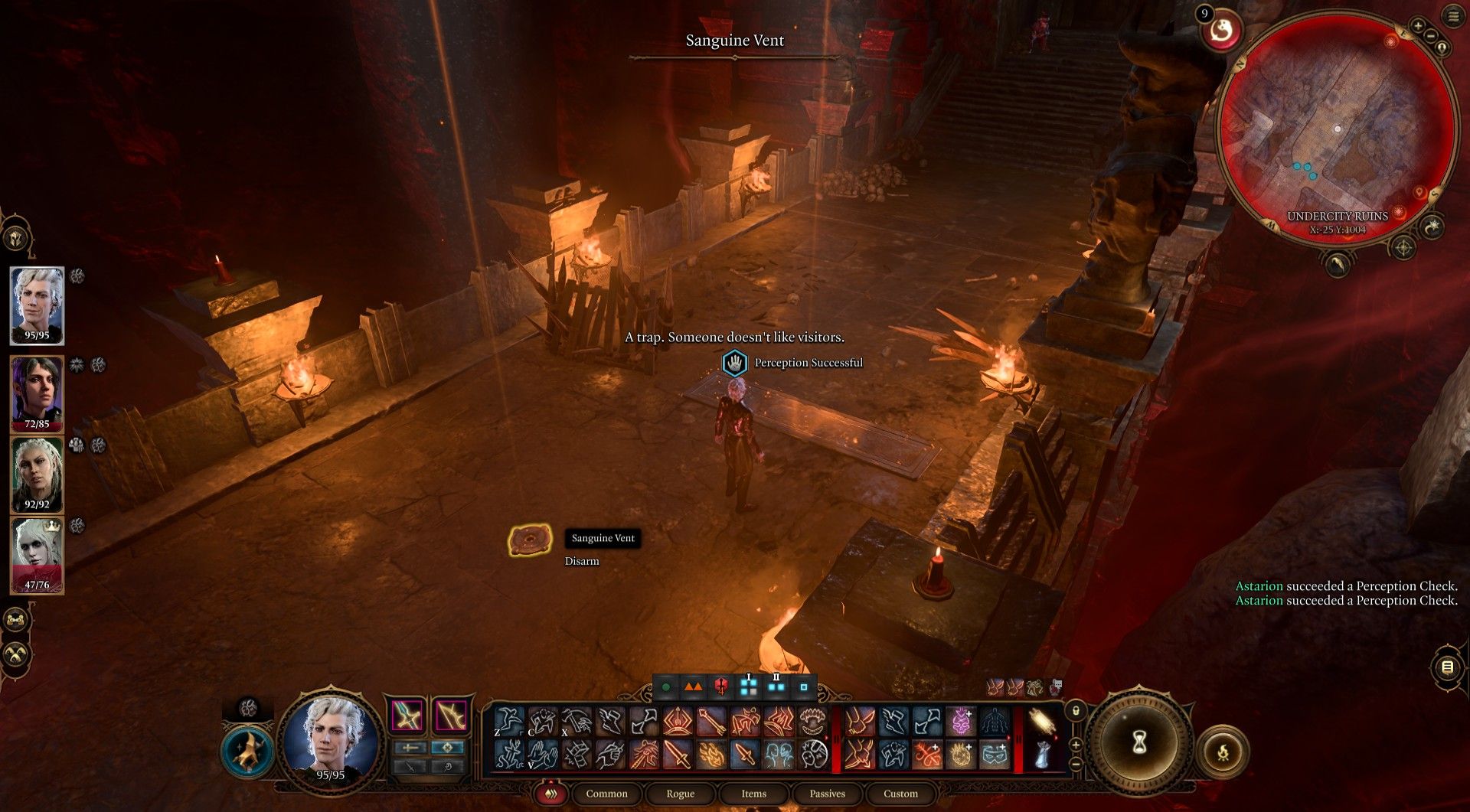 Astarion finds several traps in front of the Temple of Bhaal in Baldur's Gate 3