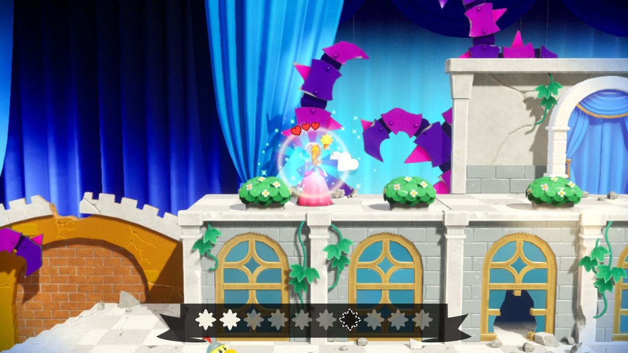 Princess Peach Showtime Peach getting a Gem on the ledge