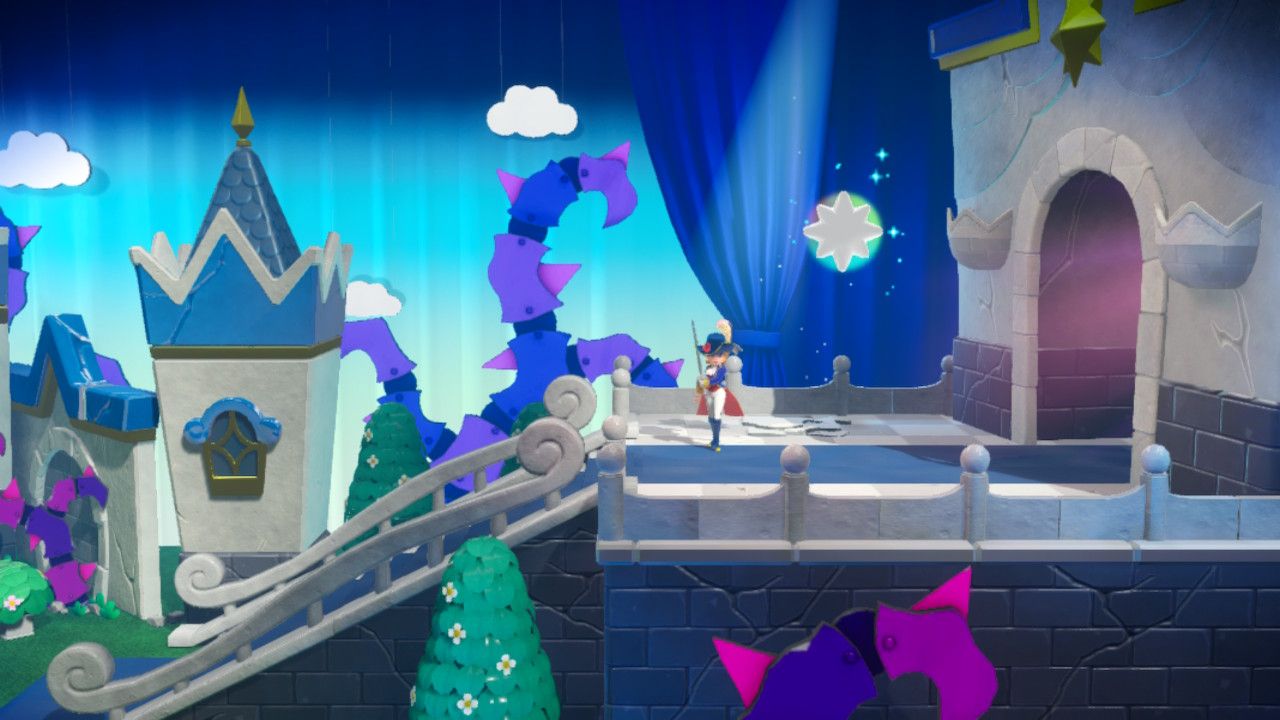 Princess Peach Showtime Peach at the top of the stairs