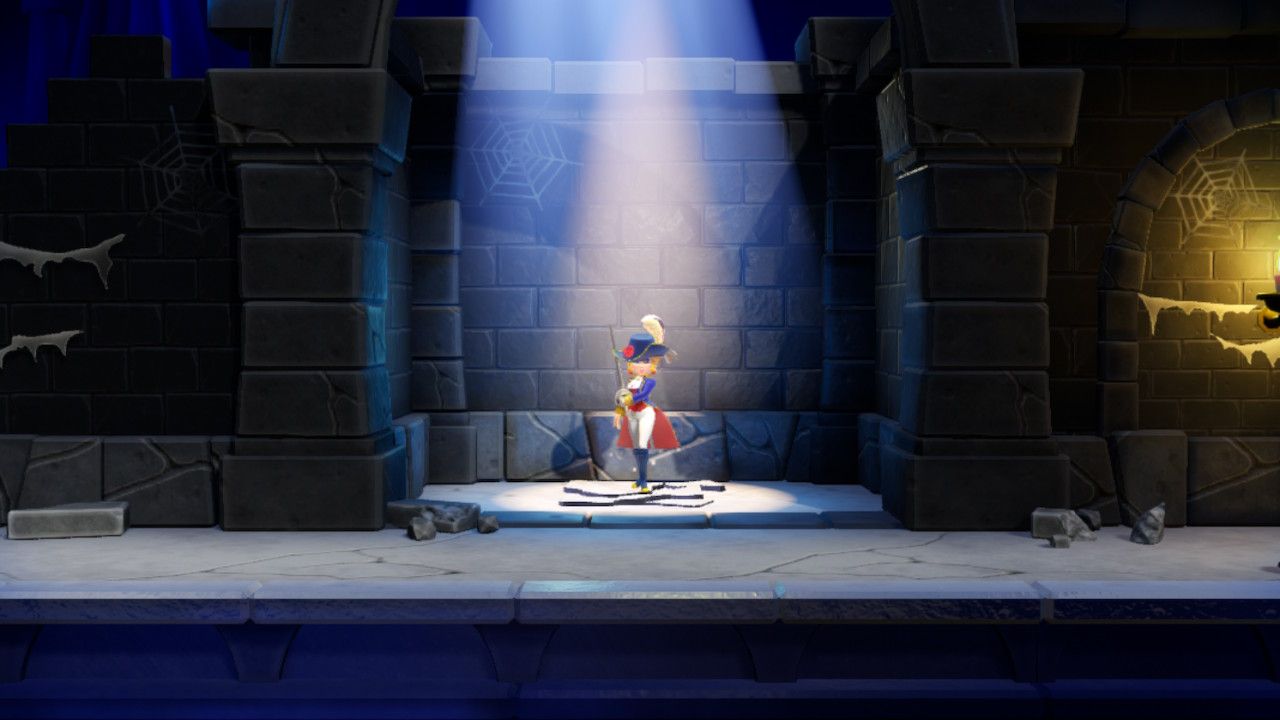 Princess Peach Showtime Peach inside a castle alcove