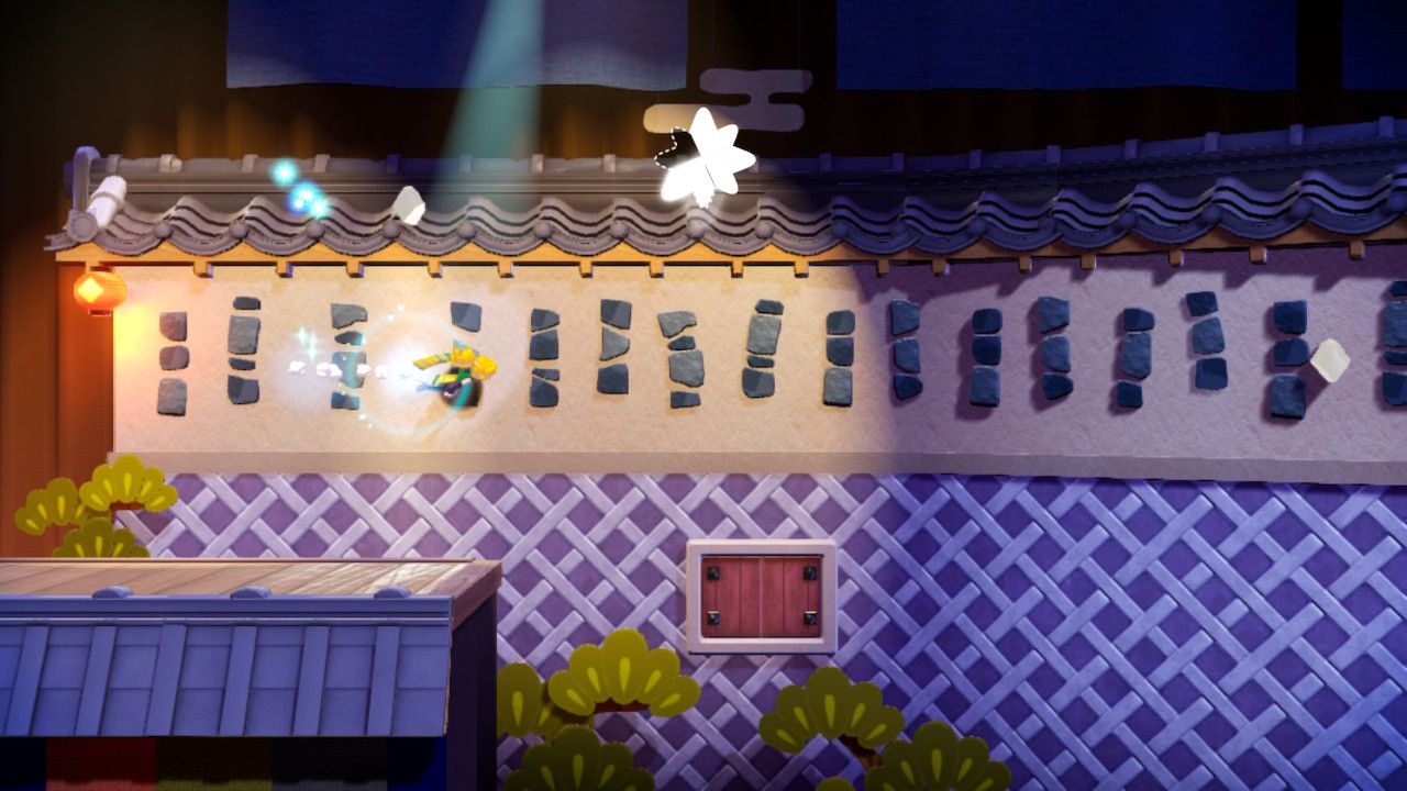 Princess Peach Showtime Peach collecting fragments while wall running
