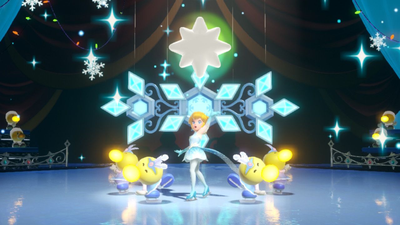 Princess Peach Showtime Peach getting a Gem for her skating performance
