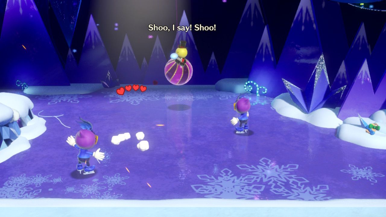 Princess Peach Showtime Peach saving the Ribbon Man in A Snow Flower on Ice