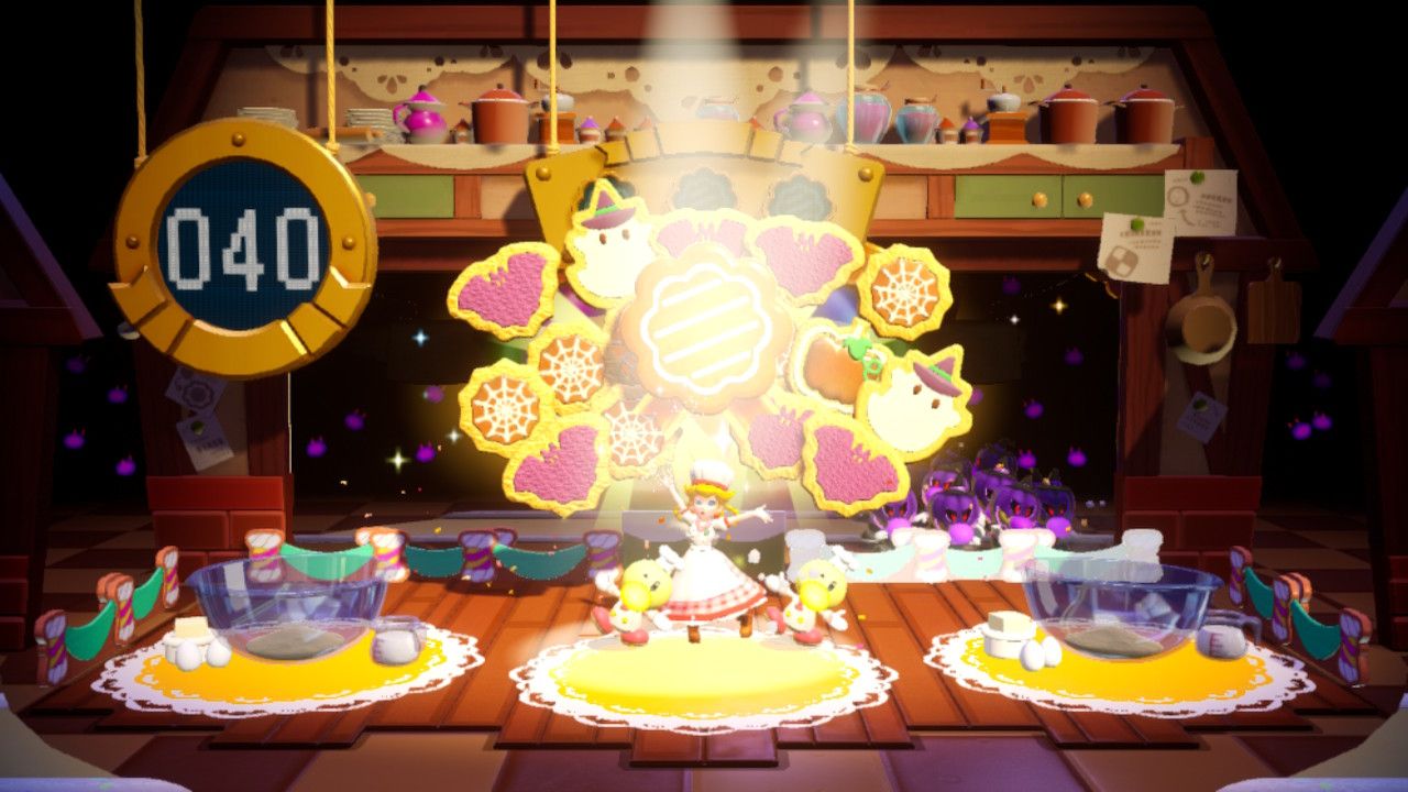 Princess Peach Showtime Peach making a special cookie for the crowd