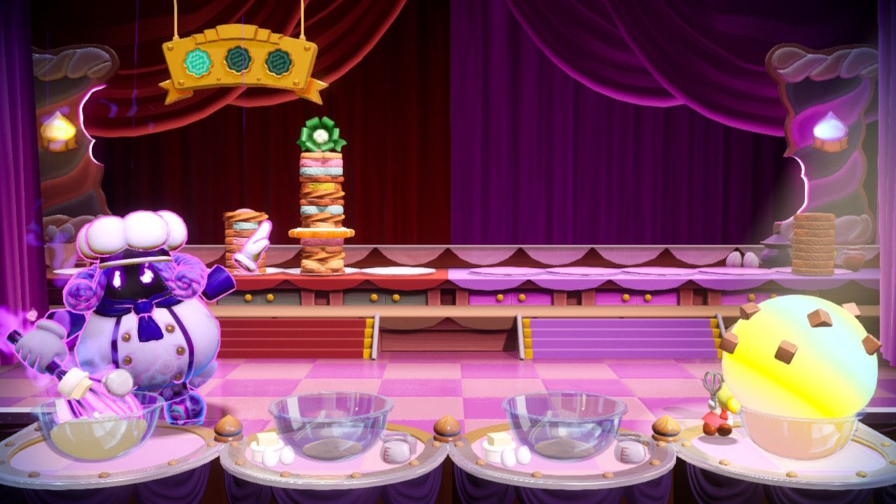 Princess Peach Showtime Peach racing against the Dark Baker to bake cookies