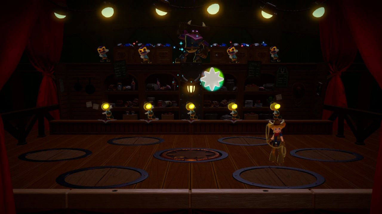 Princess Peach Showtime Peach getting a Gem in the saloon