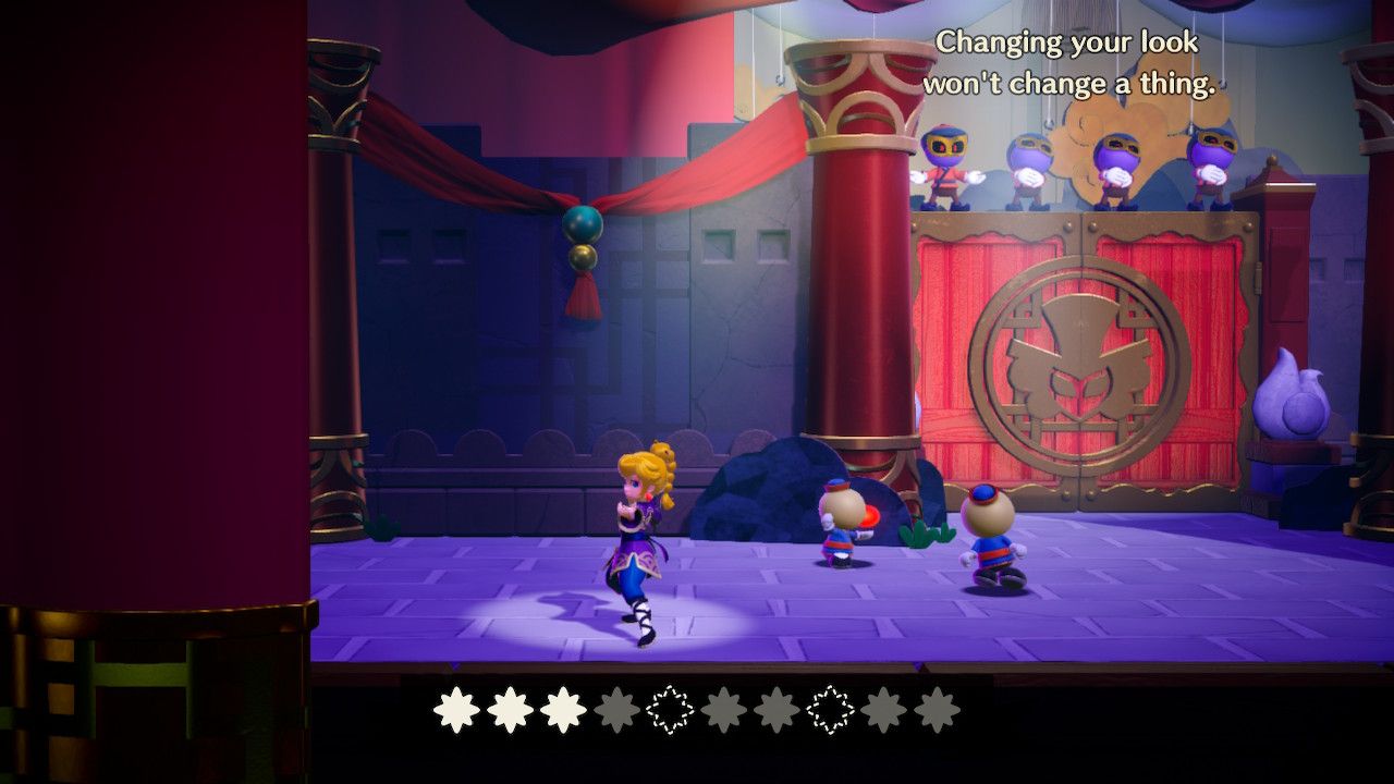 Princess Peach Showtime Peach after breaking the boulder in a Kung Fu Tale