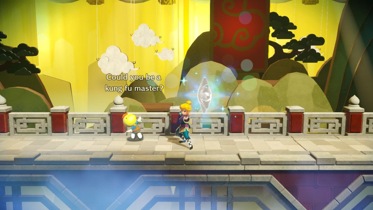Princess Peach Showtime Peach after facing A Kung Fu Tale's mid level boss
