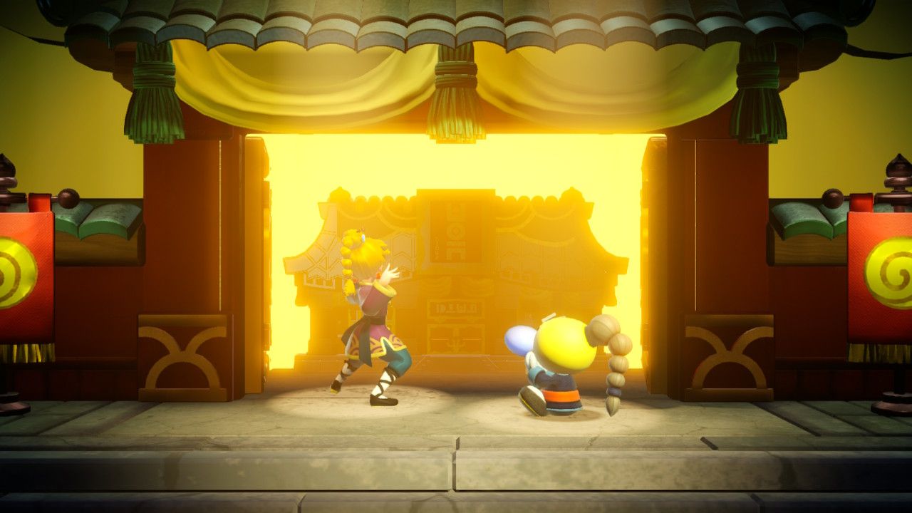 Princess Peach Showtime Peach ready to head into the kung fu boss battle