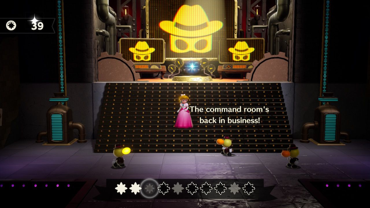 Princess Peach Showtime Peach entering the Dashing Thief hideout