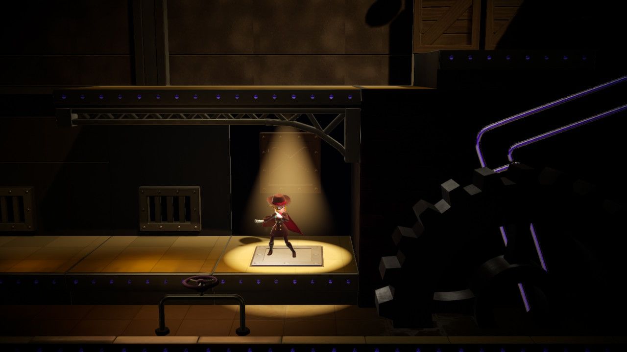 Princess Peach Showtime Peach posing on a trap door