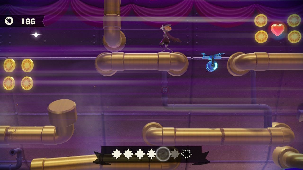Princess Peach Showtime Peach running along golden pipes