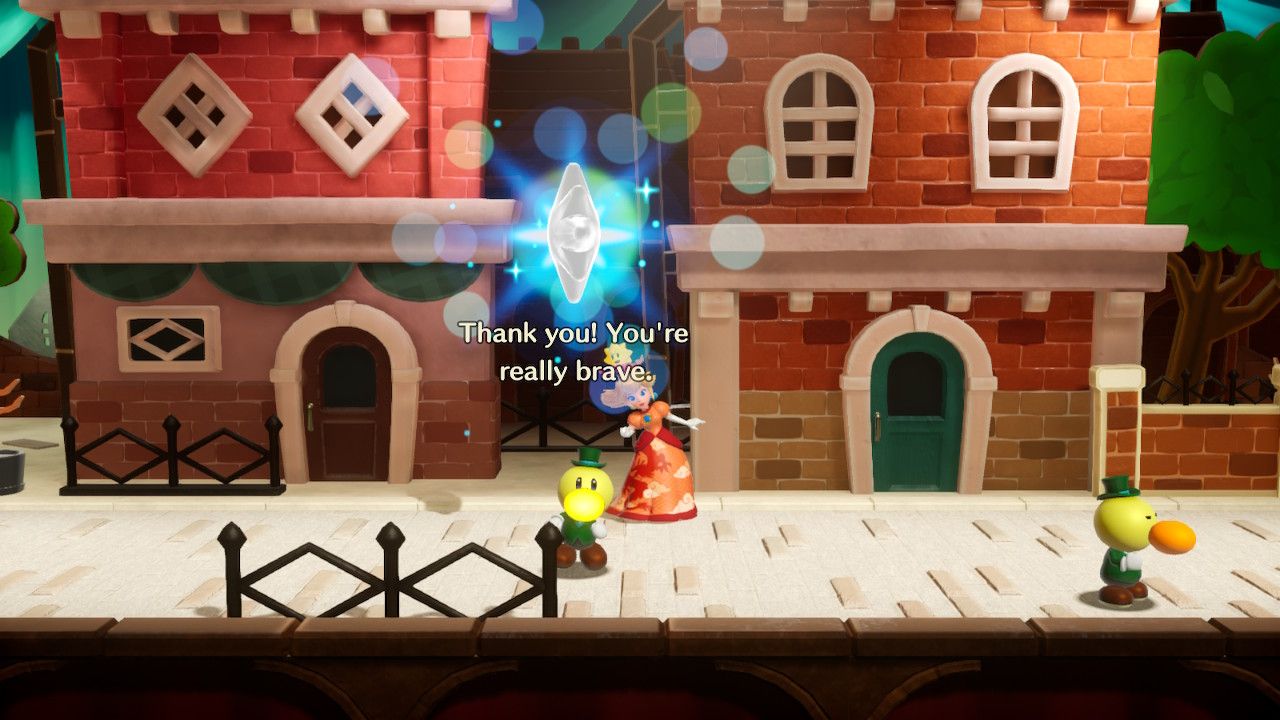 Princess Peach Showtime, Peach getting a gem in an alley