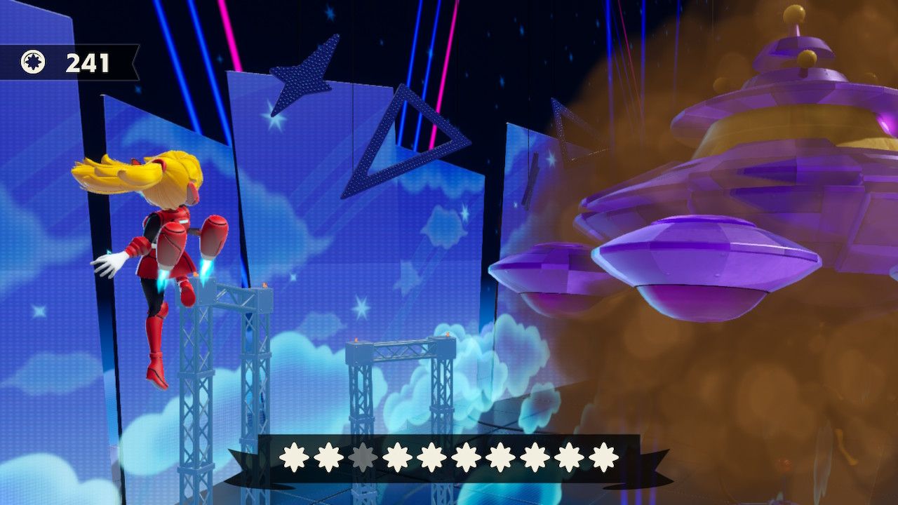Princess Peach Showtime Mighty Peach destroying the mothership