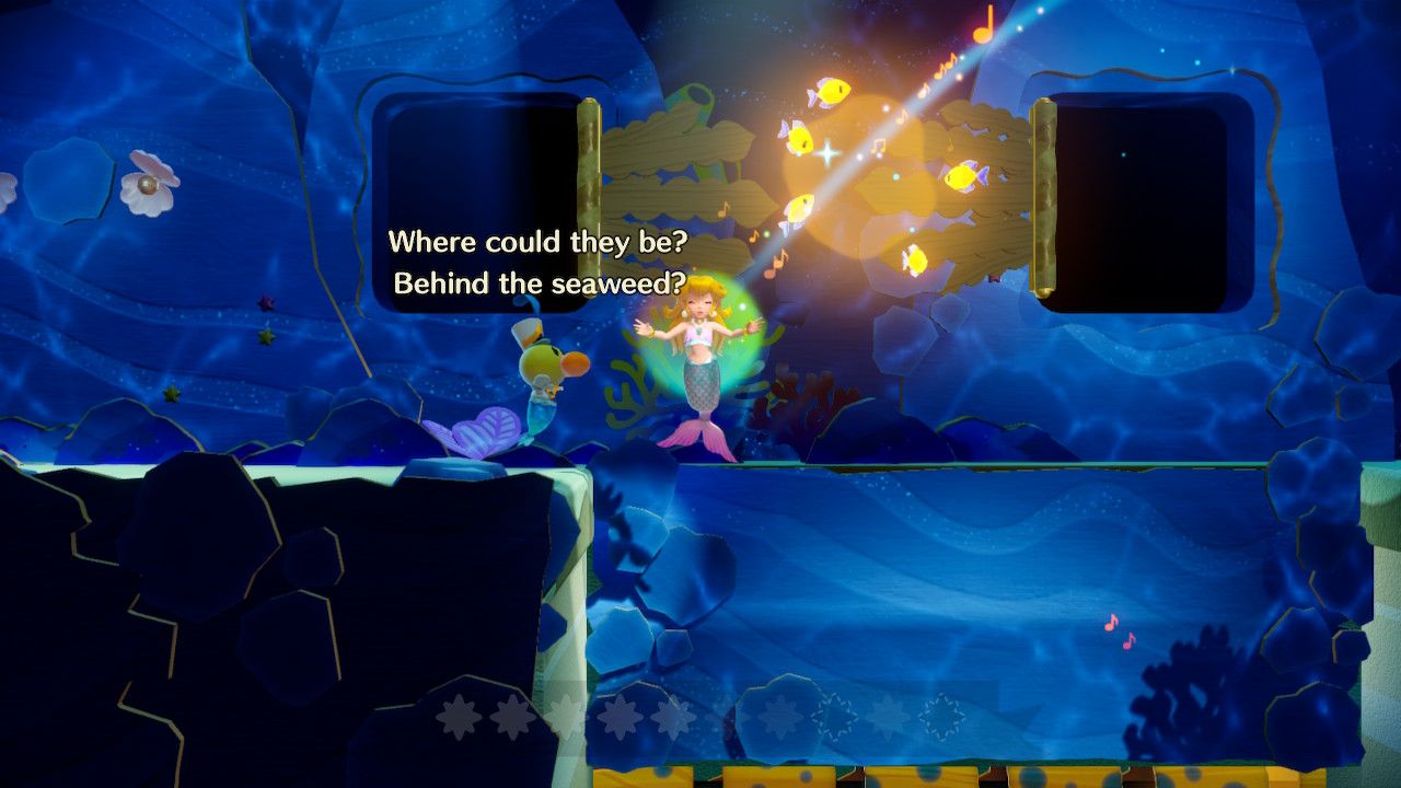Princess Peach Showtime Peach at the metal seaweed gates to the left of the Ribbon Man